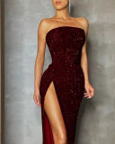 SC Sequin Split Tube Top Dress GXRF-QC020