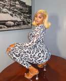 SC Leopard Print Two Piece Pant Set YWXS-K25L1491