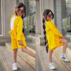 SC Kids Girls Caual Solid Color Short Suit GYAY-21213