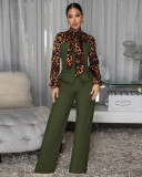 SC Leopard Print Tie Up Jumpsuit OSM-4494