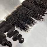 SC Transparent Lace Human Hair Frontal Closure Wigs JFDX-30481