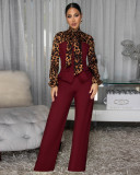 SC Leopard Print Tie Up Jumpsuit OSM-4494