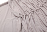 SC Solid Color Ruched Maxi Dress XEF-K25D81894