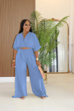 SC Solid Color Half Sleeve Pant Suit GTYZ-7589