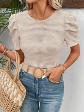 SC O Neck Bubble Sleeve T Shirt GZYF-1021