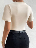 SC Short Sleeve Ruched Bodysuit GZYF-1022