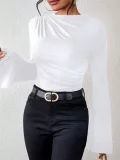 SC Flare Sleeve Solid Color T Shirt GZYF-1170