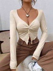SC Irregular Long Sleeve T Shirt GZYF-1056