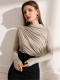 SC Pleated Solid Color T Shirt tGZYF-1076