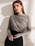 SC Pleated Solid Color T Shirt tGZYF-1076