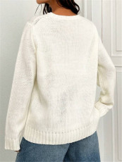 SC O Neck Print Knits Sweater GZYF-1060