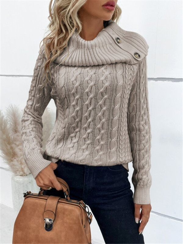 SC Twisted-Knit Turtleneck Sweater GZYF-1002