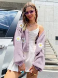 SC Floral Pattern Knit Sweater GZYF-1085