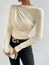 SC Long Sleeve Ruched T Shirt GZYF-1007