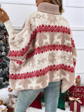 SC Christmas Reindeer Print Color-Block Sweater GZYF-1062