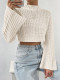 SC Flare Sleeve Solid Color Sweater GZYF-1020
