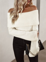 SC One Shoudler Solid Sweater GZYF-1016