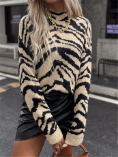 SC Zebra-print Knit Sweater GZYF-1027
