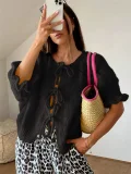 SC Solid Color Tie Up Sweater GZYF-1003