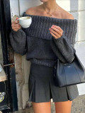 SC One Shoulder Lantern Sleeve Sweater GZYF-1171