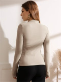 SC Pleated Solid Color T Shirt tGZYF-1076