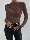 SC Long Sleeve Ruched T Shirt GZYF-1007