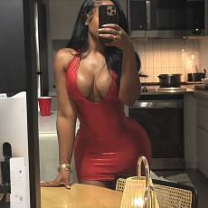 SC Deep V Neck Halterneck Bodycon Dress GZJQ-K25D83455