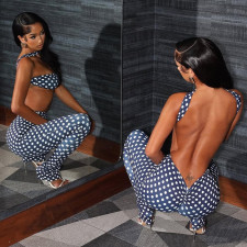 SC Wrap Chest Print Two Piece Pants Set GZJQ-K25S84566