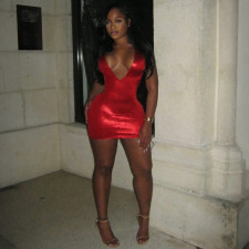 SC Deep V Neck Halterneck Bodycon Dress GZJQ-K25D83455