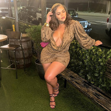 SC Print Long Sleeve Mini Dress GZJQ-K25D85897