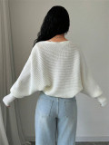 SC Loose Solid Color Knits Sweater Shawl Coat GZYF-1186
