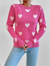 SC Heart-Patterned Knit Pullover Sweater GZYF-1080
