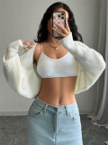 SC Loose Solid Color Knits Sweater Shawl Coat GZYF-1186