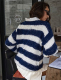 SC Stripe Contrast Color Knits Sweater GZYF-1176