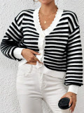 SC Stripe Color Block Cardigan Sweater GZYF-1167