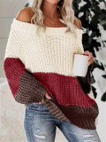 SC Color Block Loose Knis Sweater GZYF-1096