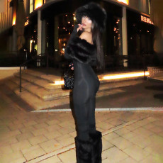 SC Fur Patchwork Skinny Jumpsuit GZJQ-K25Q83893