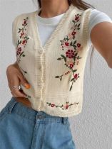 SC Embroidered Knit Sweater Vest GZYF-1202