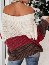 SC Color Block Loose Knis Sweater GZYF-1096