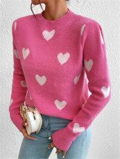SC Heart-Patterned Knit Pullover Sweater GZYF-1080
