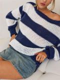 SC Contrast Color Pullover Sweater GZYF-1103