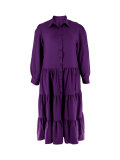 SC Plus Size Solid Color Lapel Maxi Dress HNIF-064
