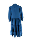 SC Plus Size Solid Color Lapel Maxi Dress HNIF-064