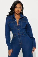 SC Fashion Long Sleeve Denim Jumpsuit LX-3587