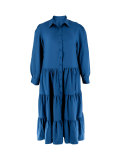 SC Plus Size Solid Color Lapel Maxi Dress HNIF-064