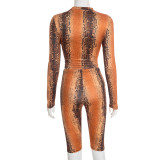 SC Snake Print Tight Two Piece Pants Set MXBF-J25ST354