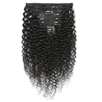 SC Human Hair Kinky Curly Clip Wig 8pcs JKLS-76565