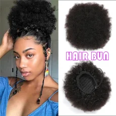 SC Human Hair Fro Curly Drawstring Ponytail Wigs JKLS-59778