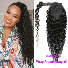 SC Wrap Around Ponytail Water Wave Human Hair Wigs JKLS-85088