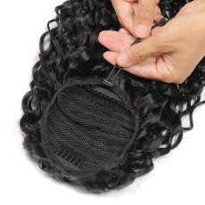 SC Human Hair Water Wave Drawstring Ponytail Hair Wigs JKLS-82910